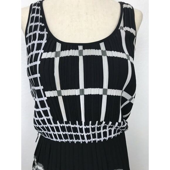 Michael Michael Kors Plaid Pleated Midi Tank Dress Lined FLAWS - Picture 3 of 12